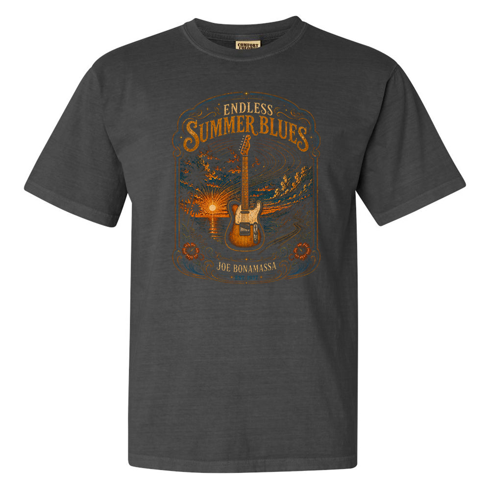 Joe Bonamassa Endless Summer Blues Comfort Colors T-skjorte svart tung bomull