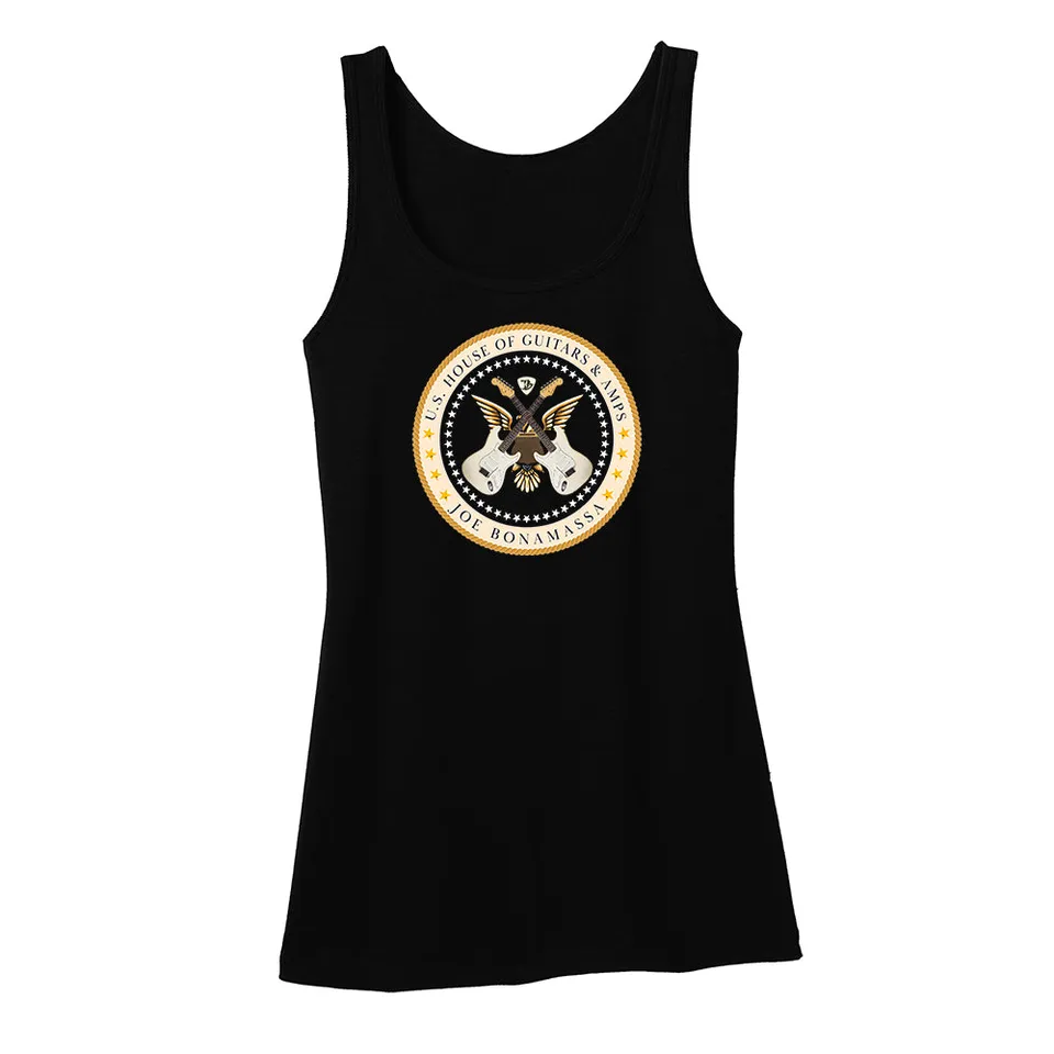 Joe Bonamassa House of Guitars Crest singlet dame svart bomull