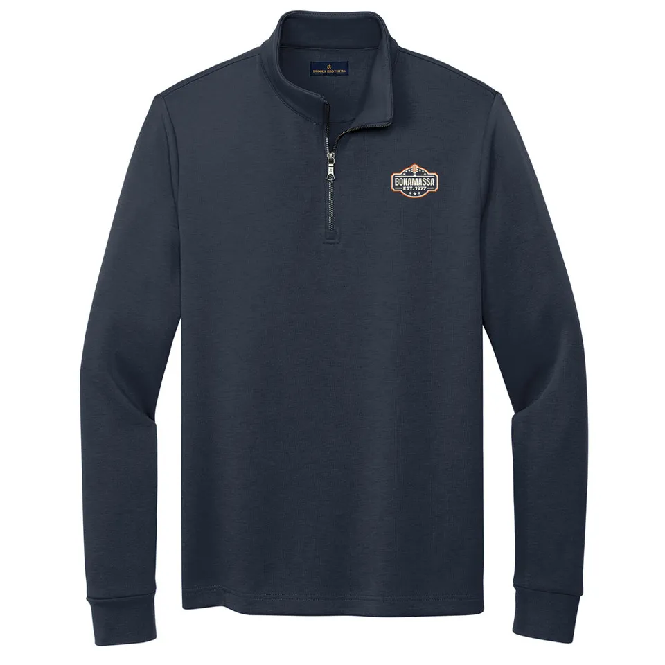 Joe Bonamassa Blues Rock Seal Brooks Brothers Double Knit 1/4 Zip Black