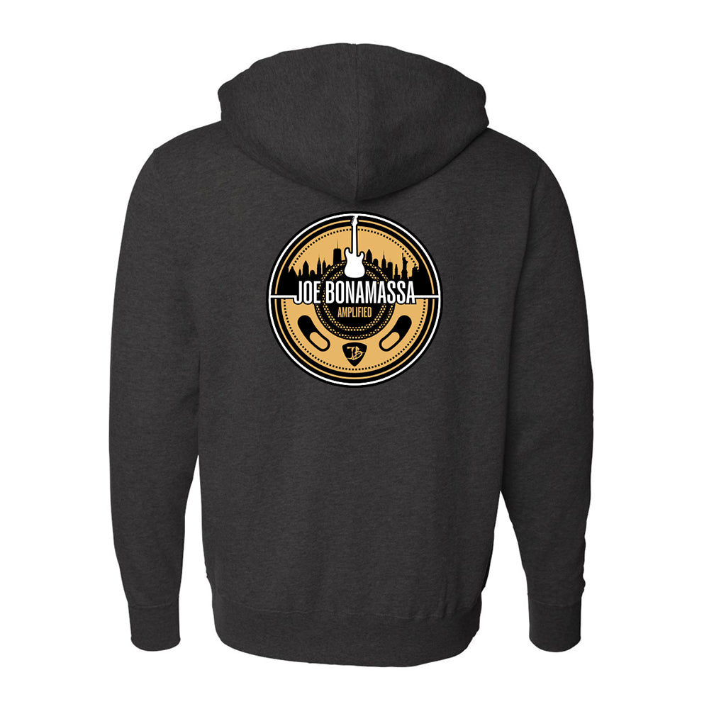Joe Bonamassa JB Amplified hettejakke glidelås svart fleece