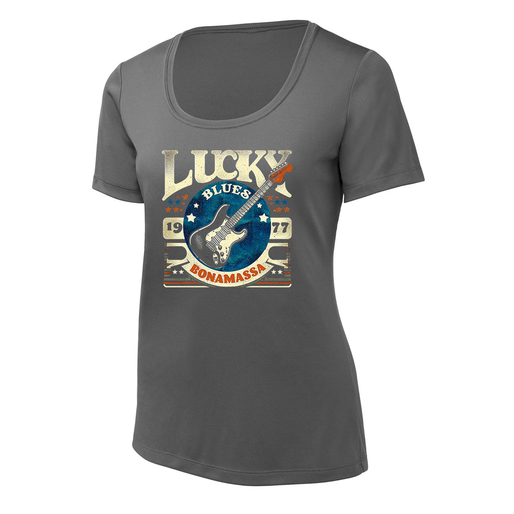 Joe Bonamassa Lucky Blues UV Pro Scoop Neck T-skjorte dame svart UV50
