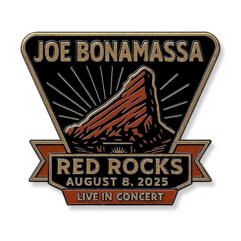 Joe Bonamassa 2025 Red Rocks pin samleobjekt emalje