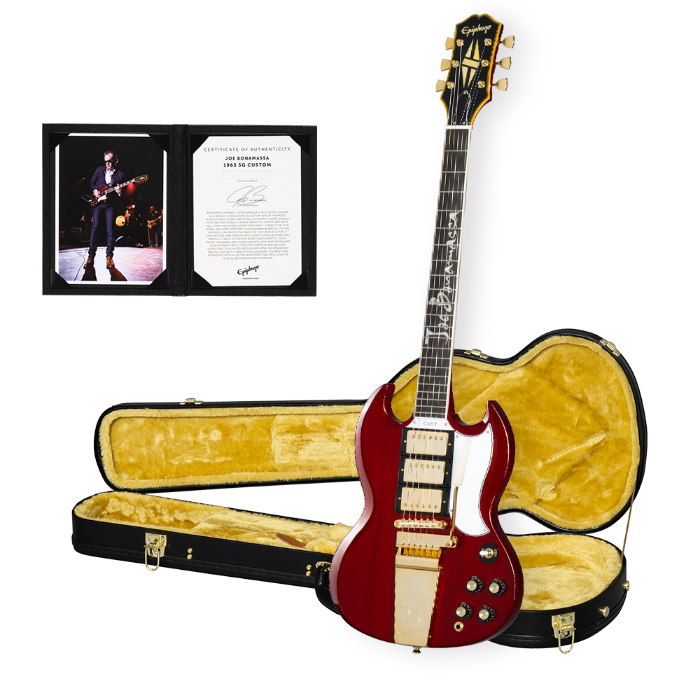 Joe Bonamassa 1963 Epiphone SG Custom gitar limited 300 Dark Wine Red