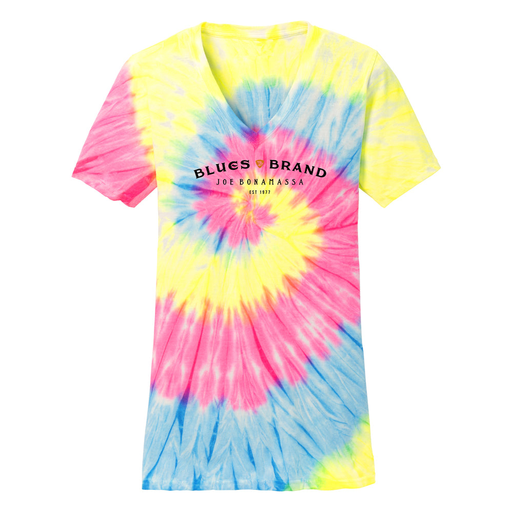 Joe Bonamassa Blues Brand T-skjorte dame tie-dye V-hals