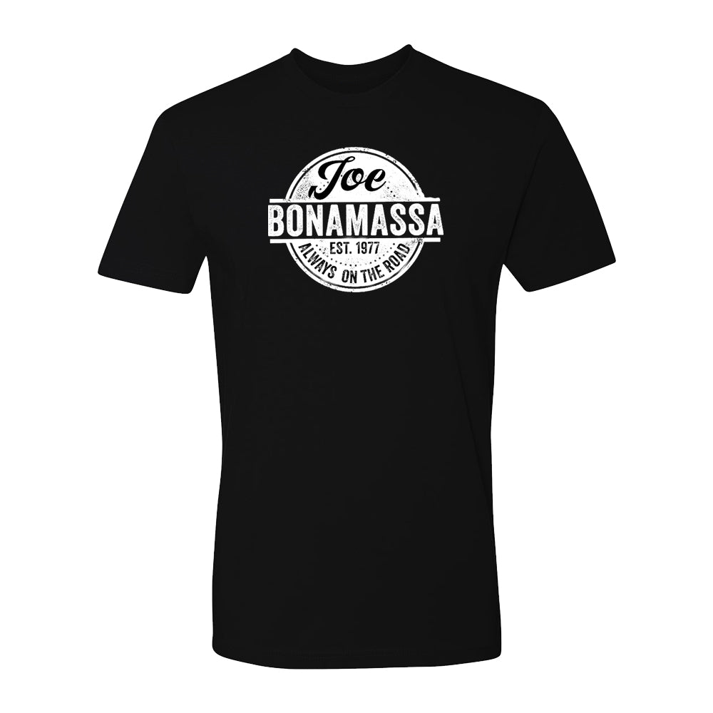 Joe Bonamassa Always On The Road Stamp T-skjorte svart brysttrykk