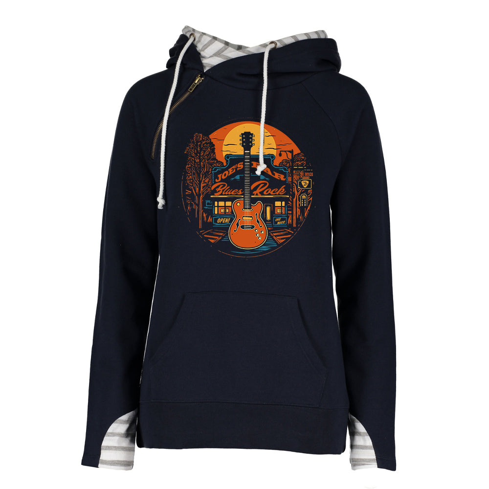 Joe Bonamassa Joe's Blues Rock Bar Stripe Double Hood hettegenser svart dame