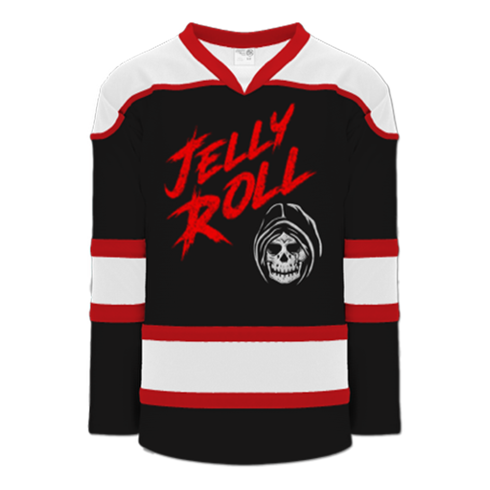 Jelly Roll Reaper Head hockeyjersey rød svart
