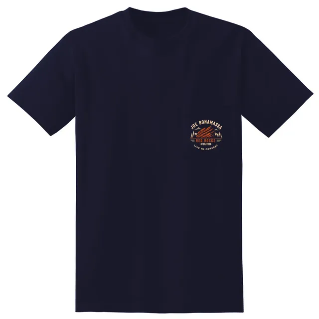 Joe Bonamassa Red Rocks 2026 t-skjorte navy lomme