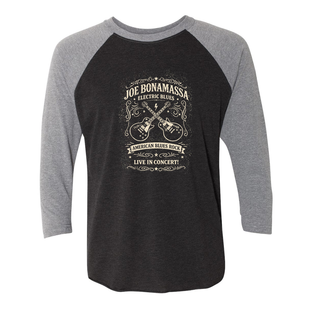 Joe Bonamassa JB Electric Blues raglan t-skjorte hvit/svart