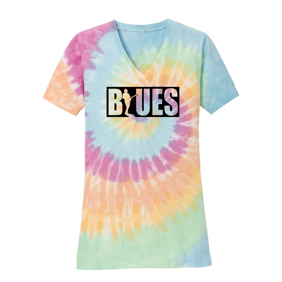 Joe Bonamassa Blues Block tie-dye v-neck dame bomull