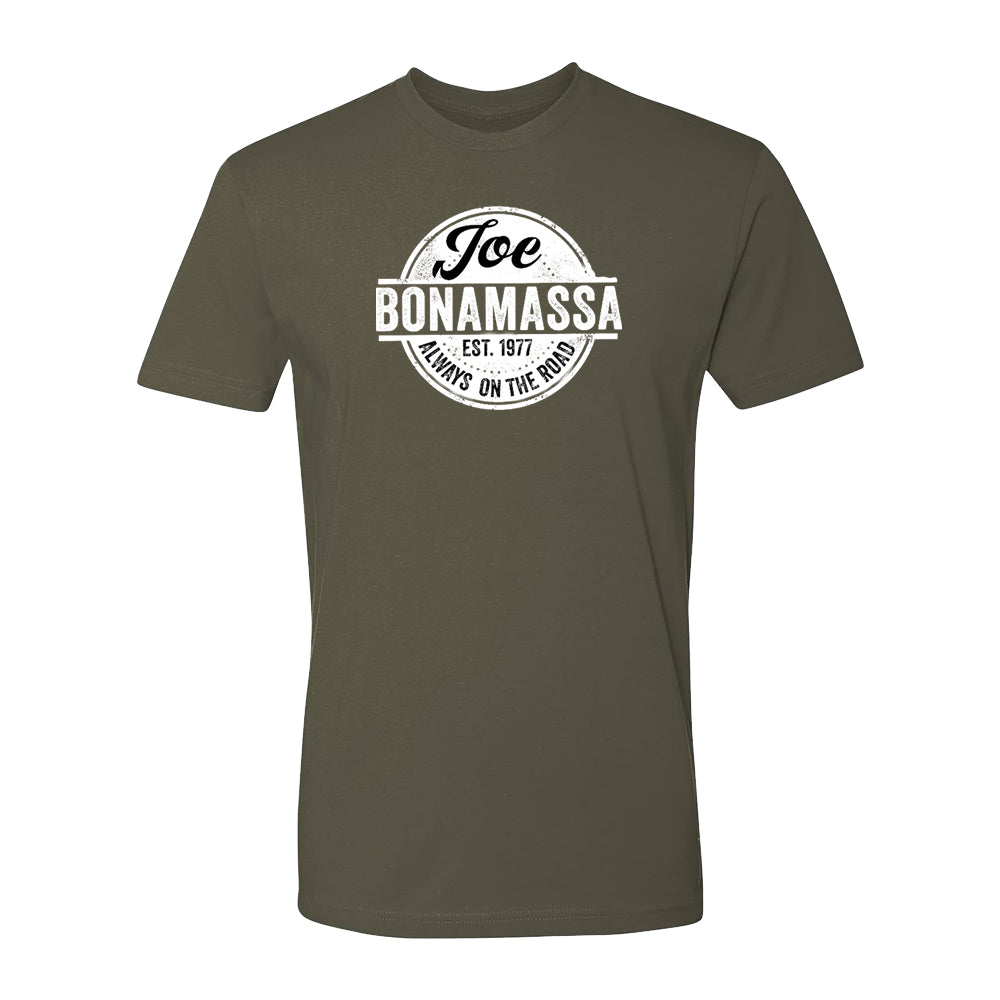 Joe Bonamassa Always On The Road Stamp T-skjorte svart brysttrykk