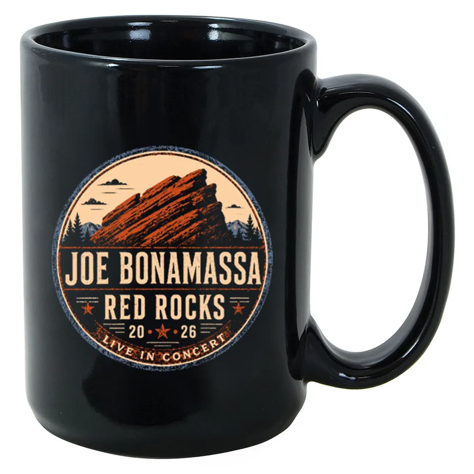 Joe Bonamassa 2026 Red Rocks krus keramikk 11 oz samleobjekt