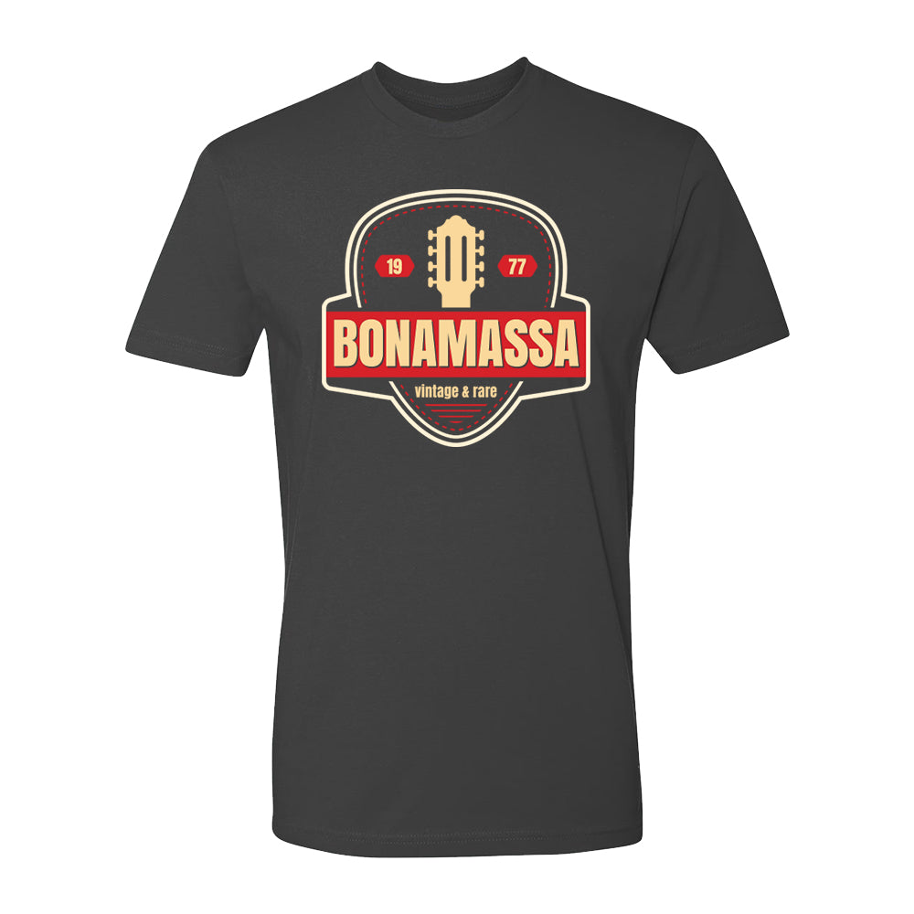 Joe Bonamassa Gold Vintage Pick t-skjorte plektertrykk svart