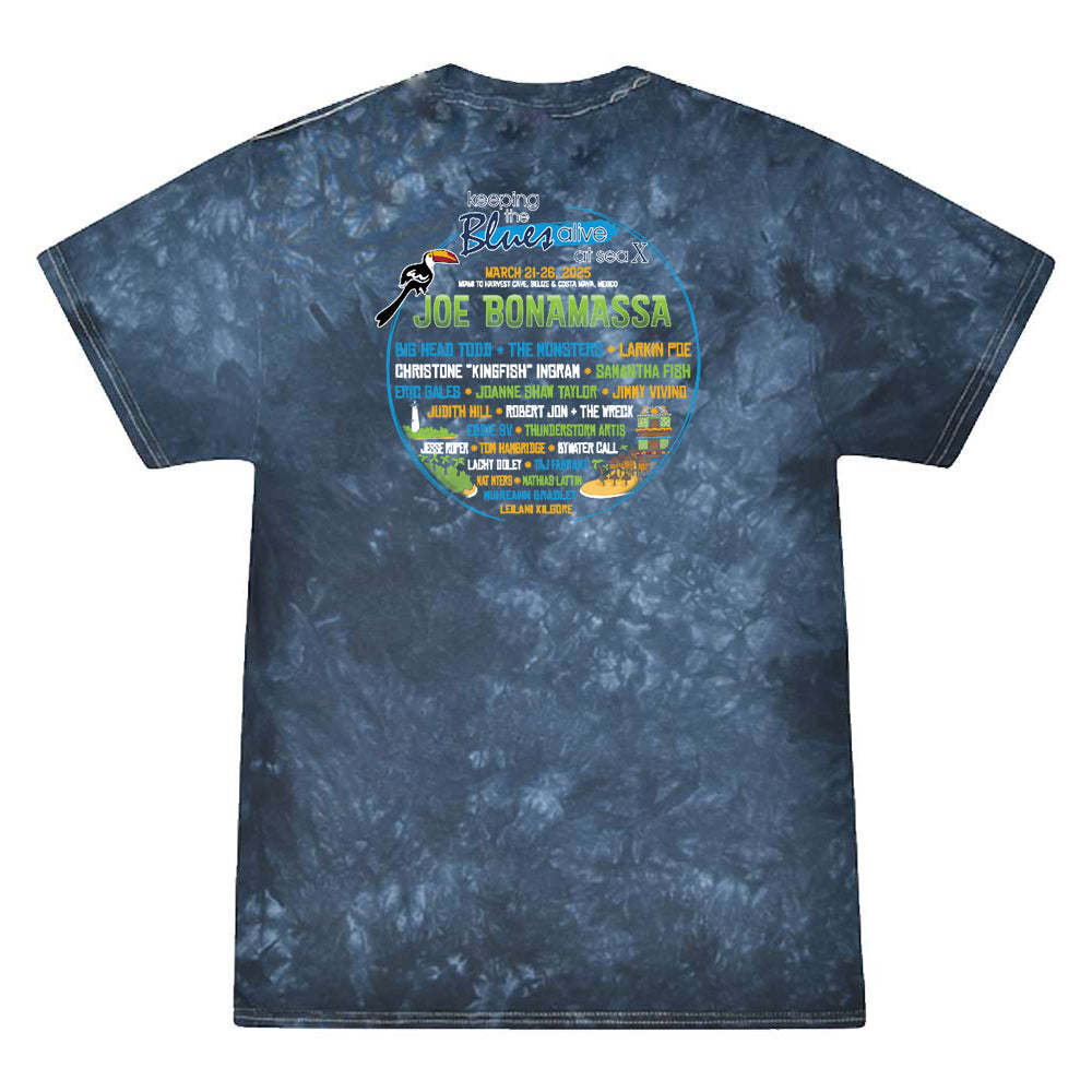 Joe Bonamassa KTBA at Sea X 2025 t-skjorte crystal tie dye