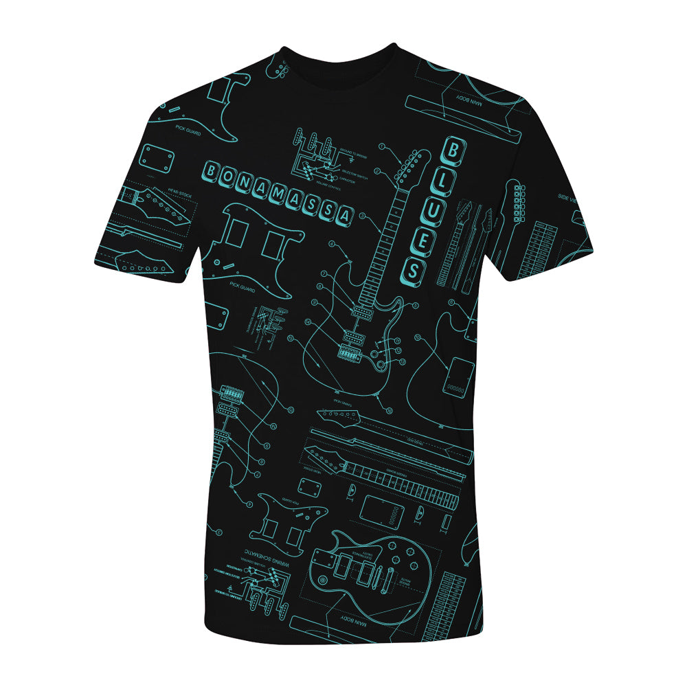 Joe Bonamassa Built to Rock t-skjorte unisex svart/teal