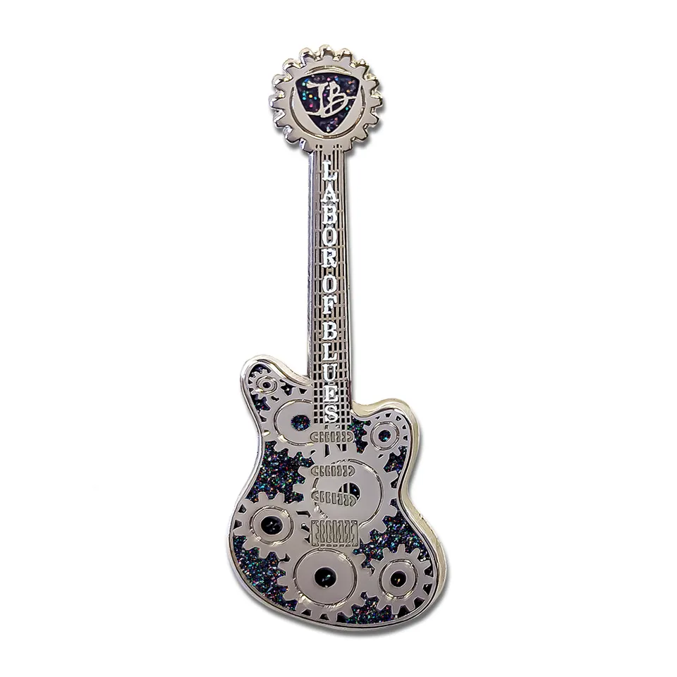 Joe Bonamassa Powered by the Blues pin sølv glitter