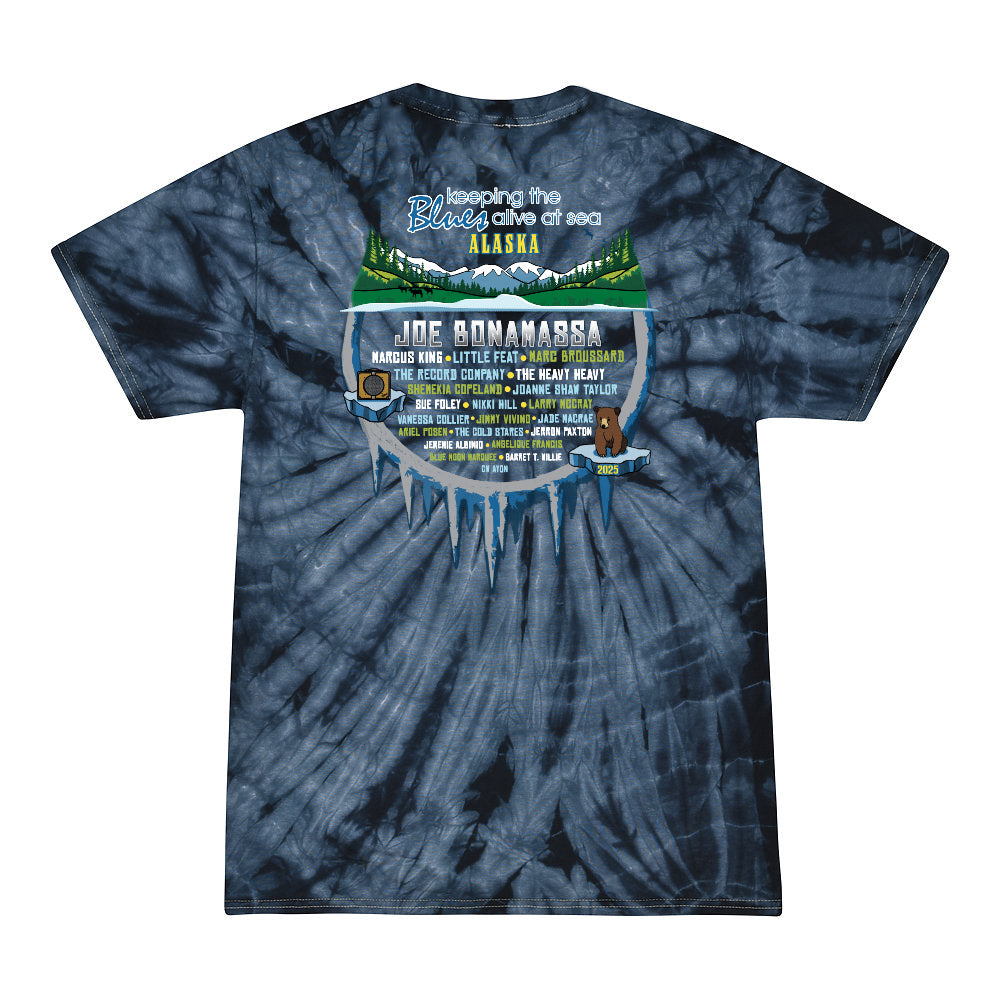 Joe Bonamassa 2025 KTBA at Sea Alaska Tie Dye t-skjorte unisex bomull