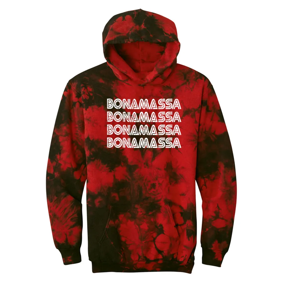 Joe Bonamassa Quadamassa Crystal Tie Dye hoodie Black/Teal tiedye