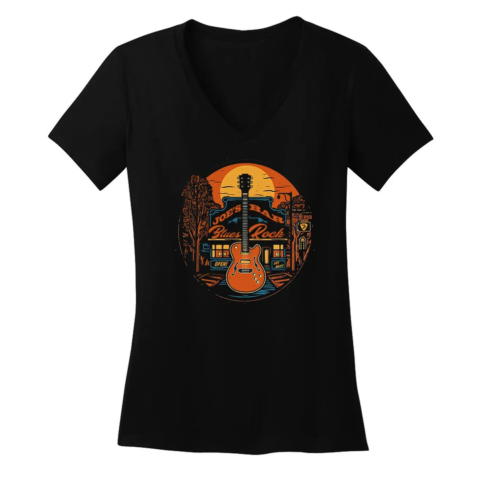 Joe Bonamassa Joe's Blues Rock Bar V-Neck t-skjorte dame bomull