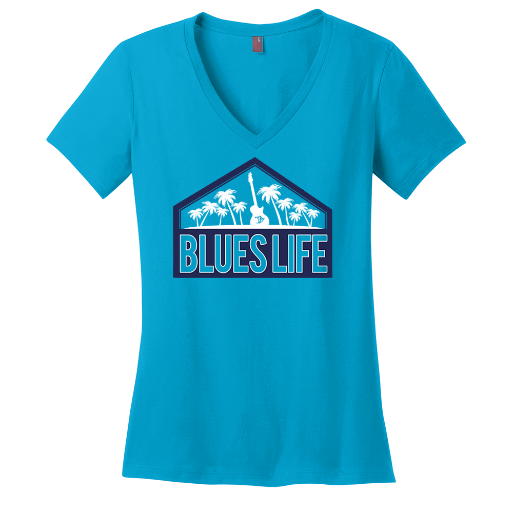 Joe Bonamassa Blues Life Shield V-hals t-skjorte dame bomull