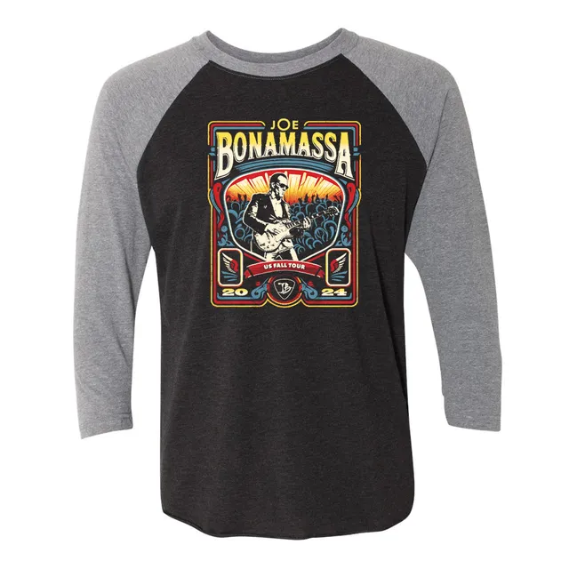 Joe Bonamassa U.S. Fall Tour 2024 t-skjorte 3/4 ermer heather grey