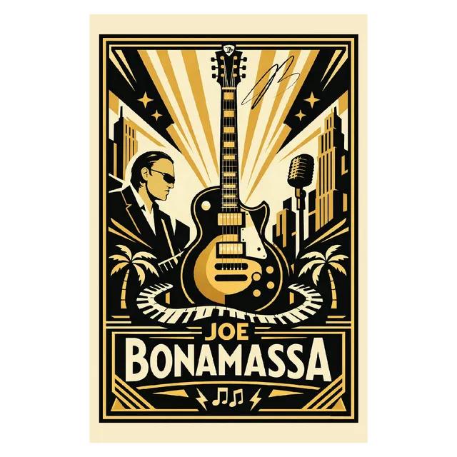 Joe Bonamassa Golden City Blues 2026 print håndsignert