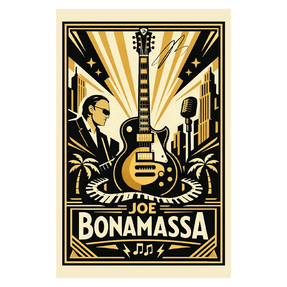 Joe Bonamassa Golden City Blues 2026 print håndsignert