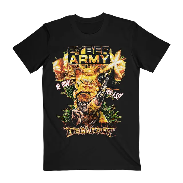 Megadeth Cyber Army 2011 t-skjorte svart bomull