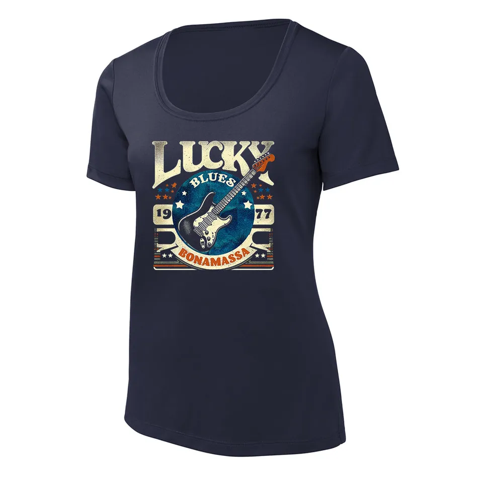 Joe Bonamassa Lucky Blues UV Pro Scoop Neck T-skjorte dame svart UV50