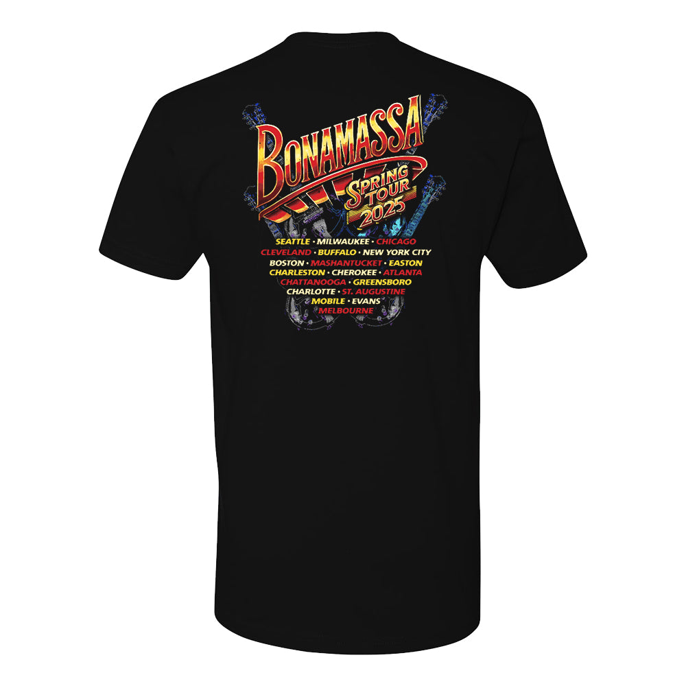 Joe Bonamassa 2025 U.S. Spring Tour t-skjorte svart L