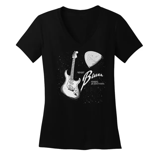 Joe Bonamassa Midnight Blues Starring JB V-hals t-skjorte dame