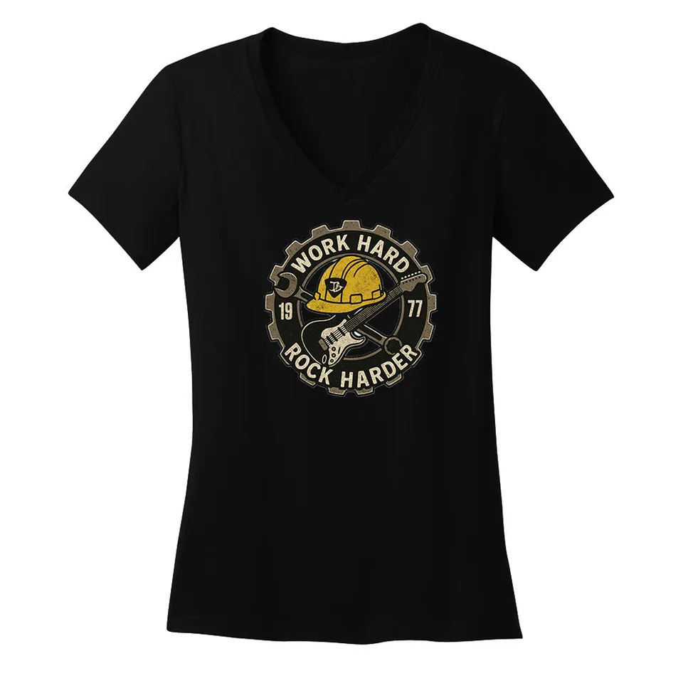Joe Bonamassa Work Hard Rock Harder V-neck dame bomull