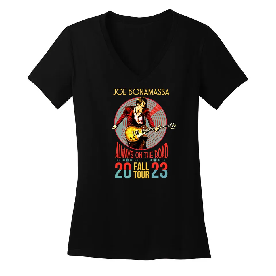Joe Bonamassa U.S. Fall Tour 2023 v-hals t-skjorte dame bomull