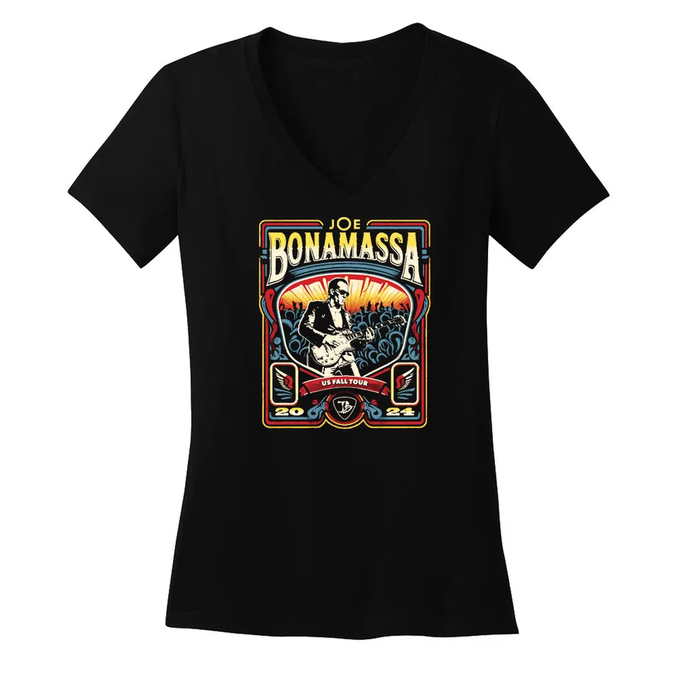 Joe Bonamassa 2024 U.S. Fall Tour t-skjorte dame V-hals