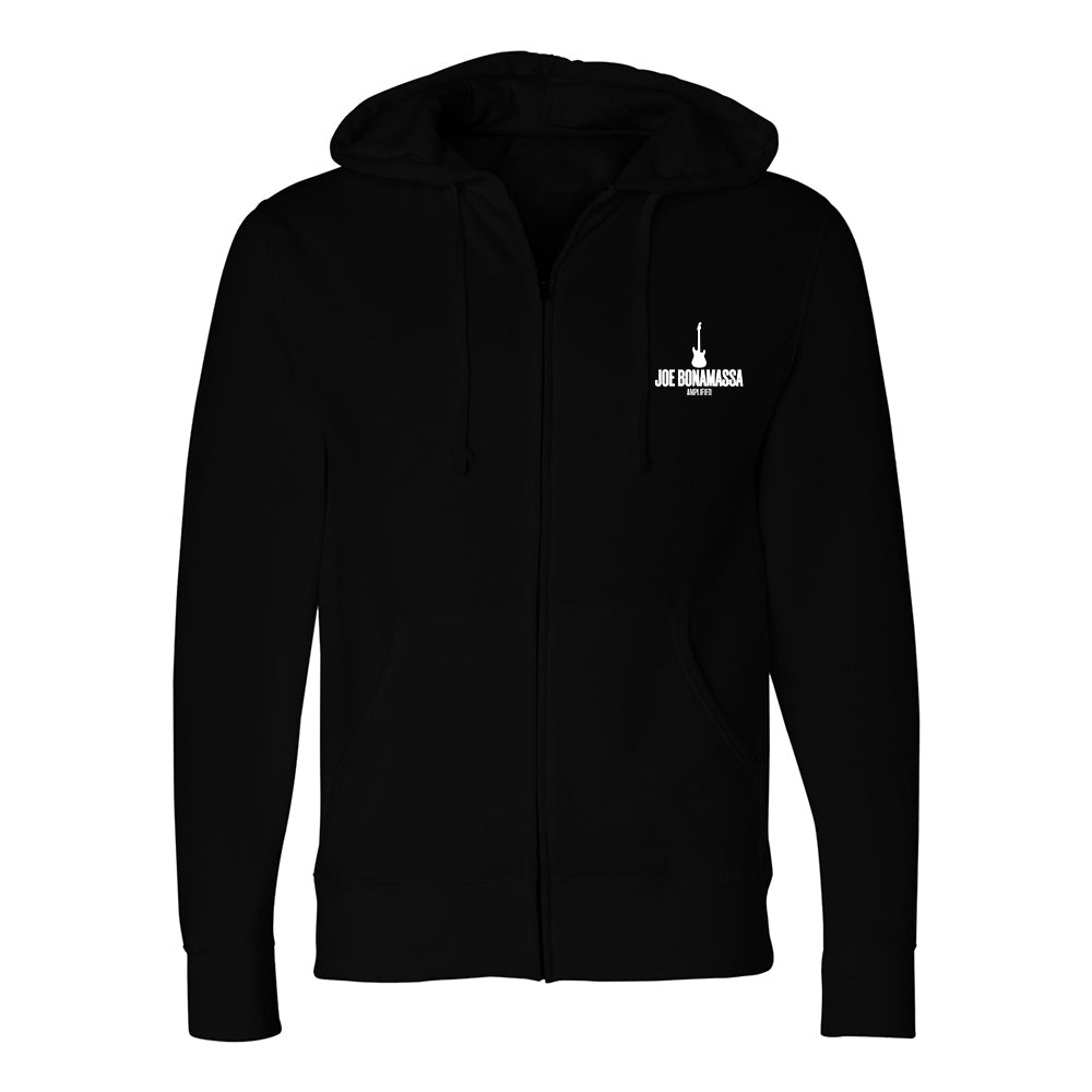 Joe Bonamassa JB Amplified hettejakke glidelås svart fleece