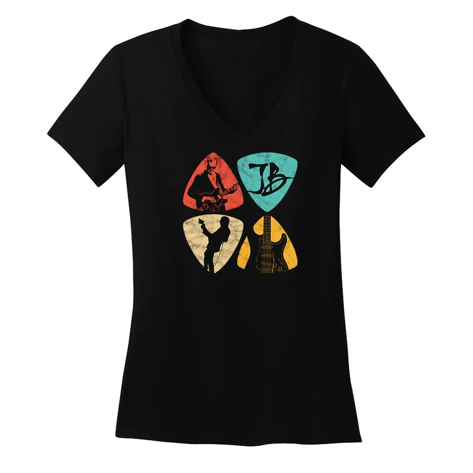 Joe Bonamassa Pick Collage V-neck dame