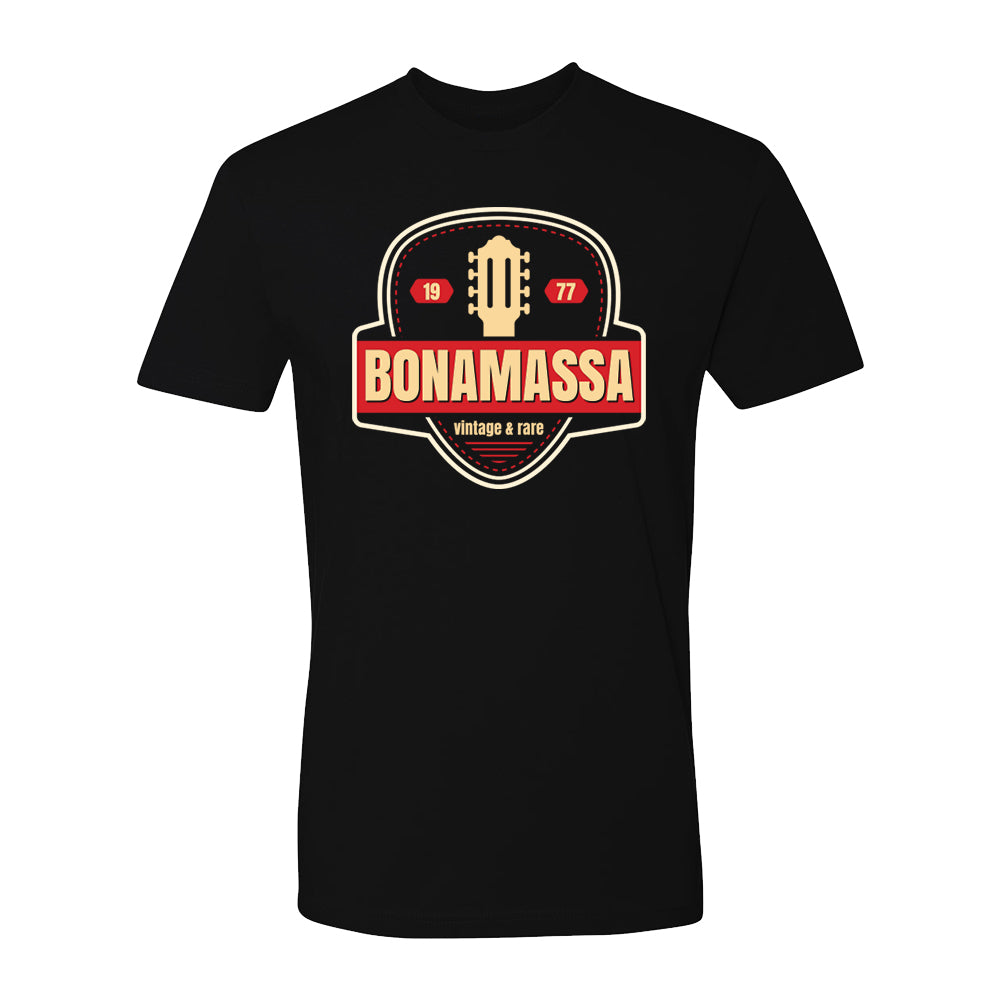 Joe Bonamassa Gold Vintage Pick t-skjorte plektertrykk svart