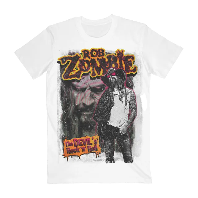 Rob Zombie Devils Rock N Roll t-skjorte hvit