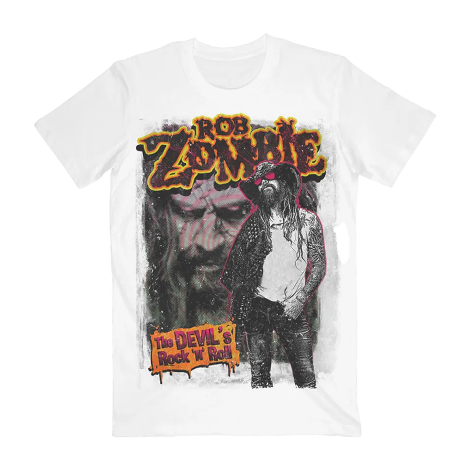 Rob Zombie Devils Rock N Roll t-skjorte hvit