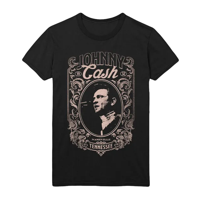 Johnny Cash Nashville Portrait t-skjorte svart portrett