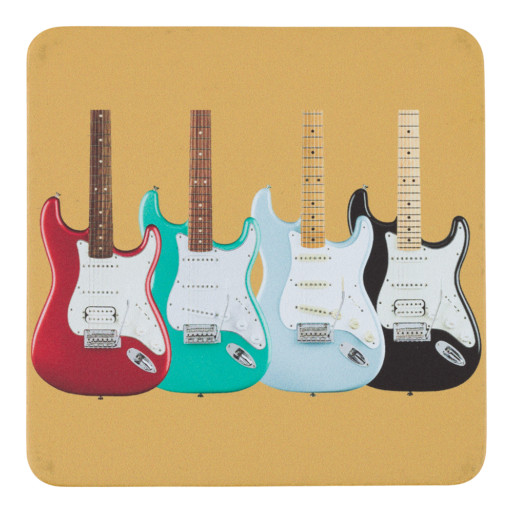 Joe Bonamassa Fender Stratocaster coaster 4-pk skinn 10cm