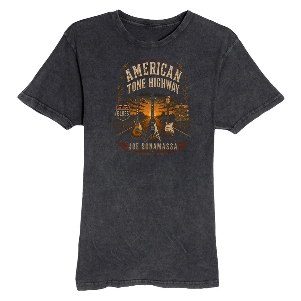 Joe Bonamassa American Tone Highway t-skjorte svart vintage