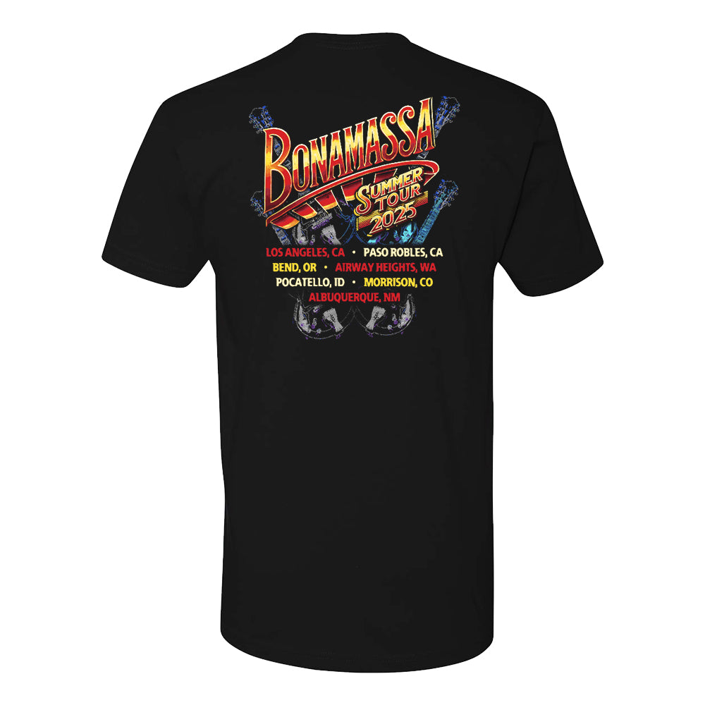 Joe Bonamassa 2025 Summer Tour T-skjorte Svart bomull