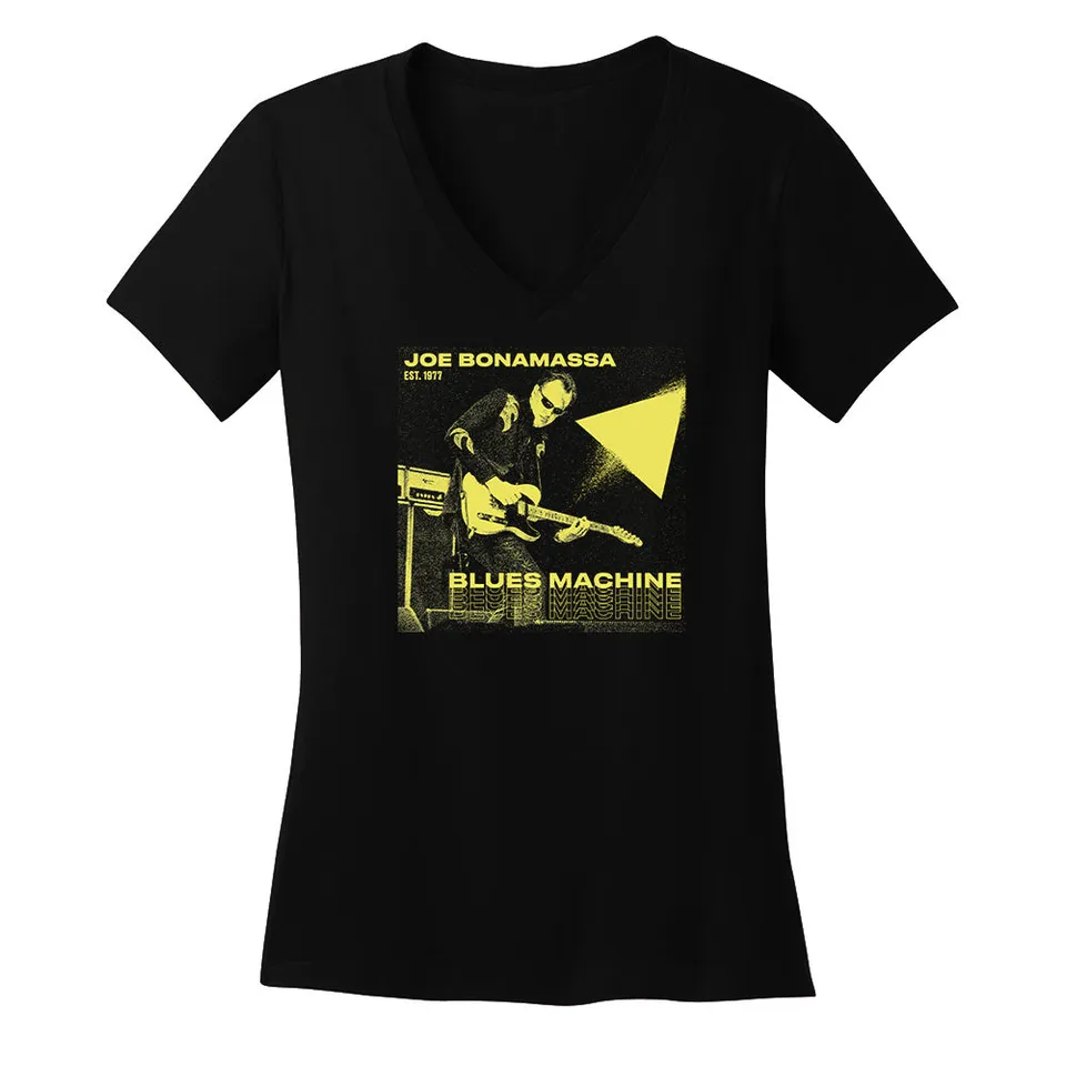 Joe Bonamassa Blues Machine V-neck t-skjorte dame bomull