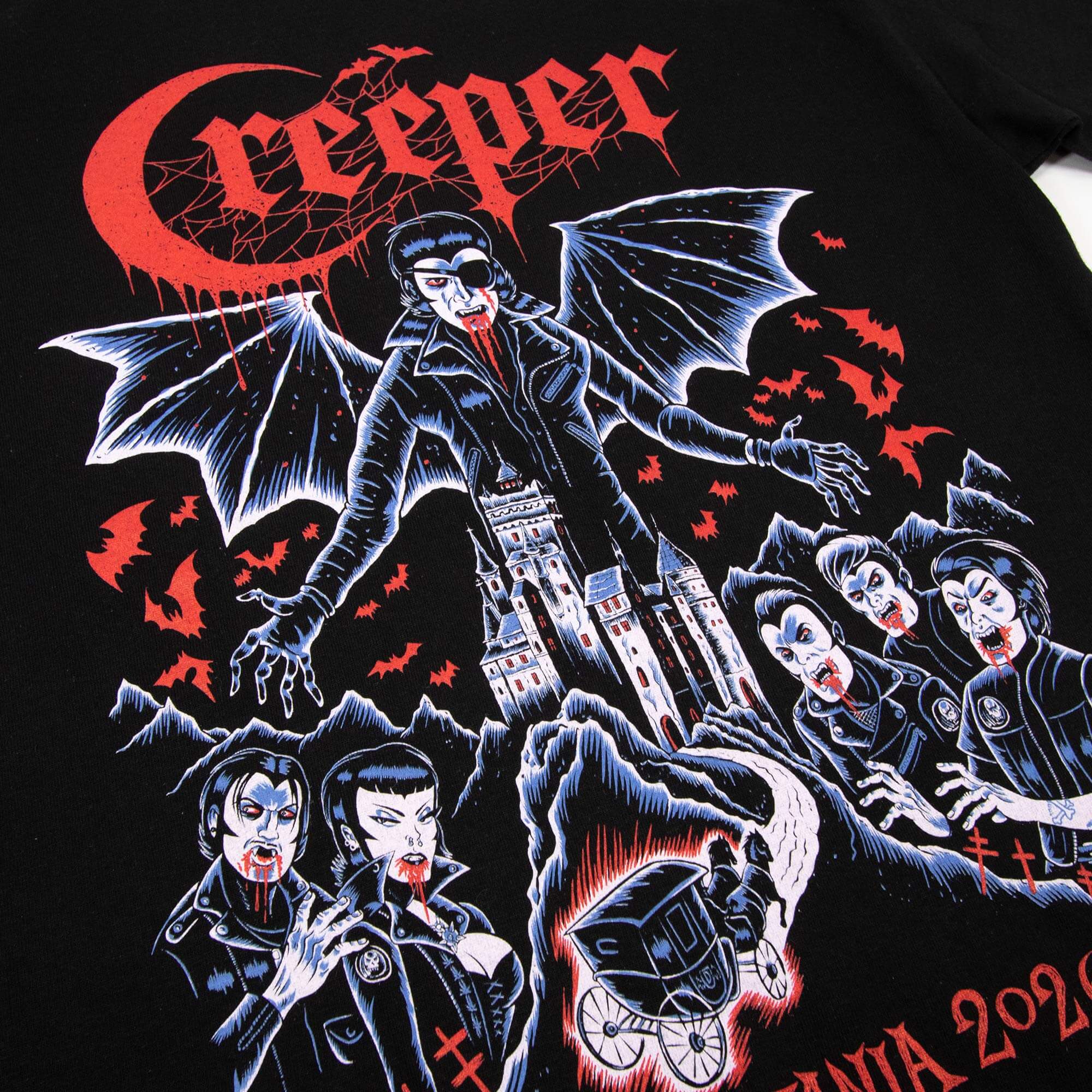 Creeper Transylvania t-skjorte svart tung bomull