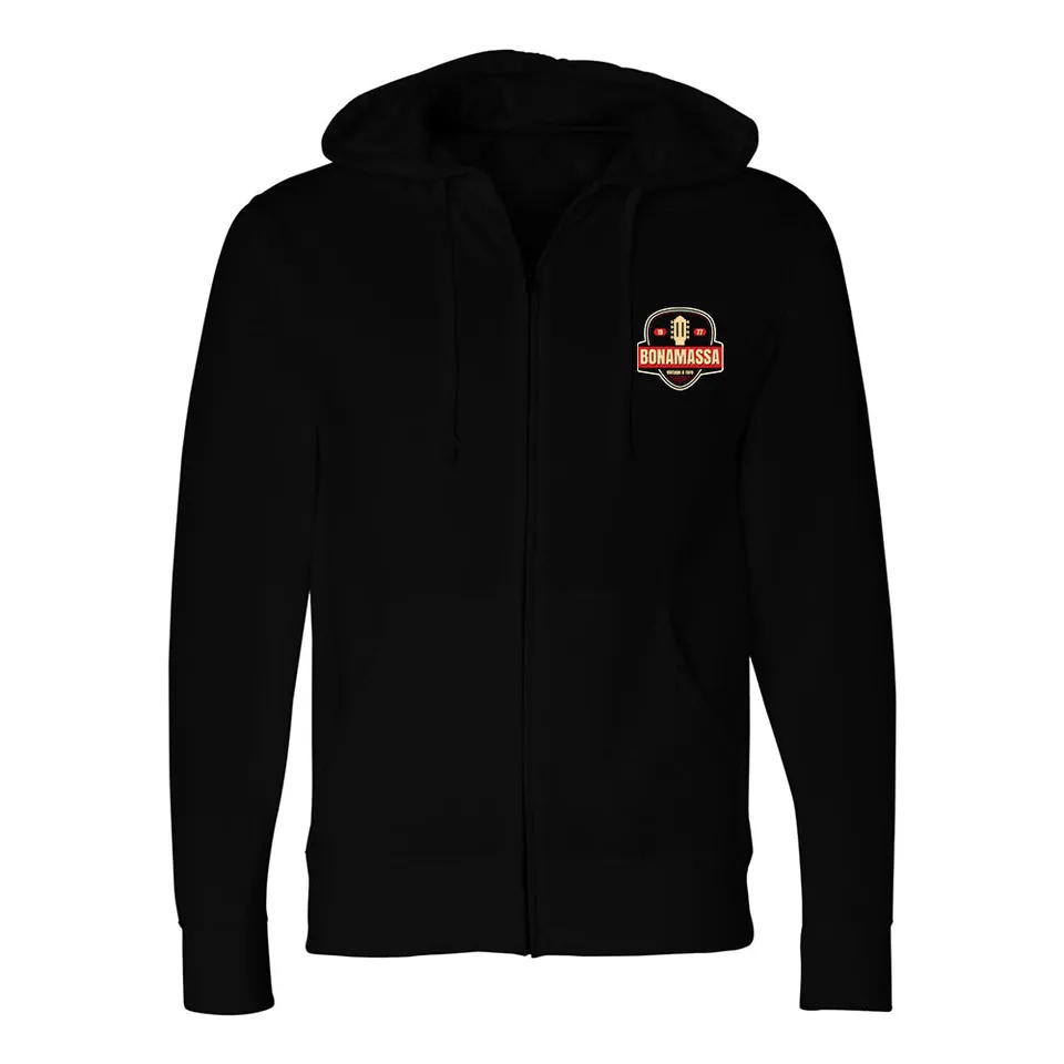 Joe Bonamassa Gold Vintage Pick zip-hoodie svart unisex