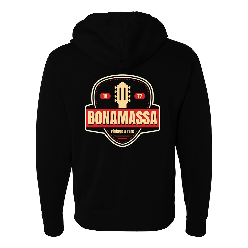 Joe Bonamassa Gold Vintage Pick zip-hoodie svart unisex