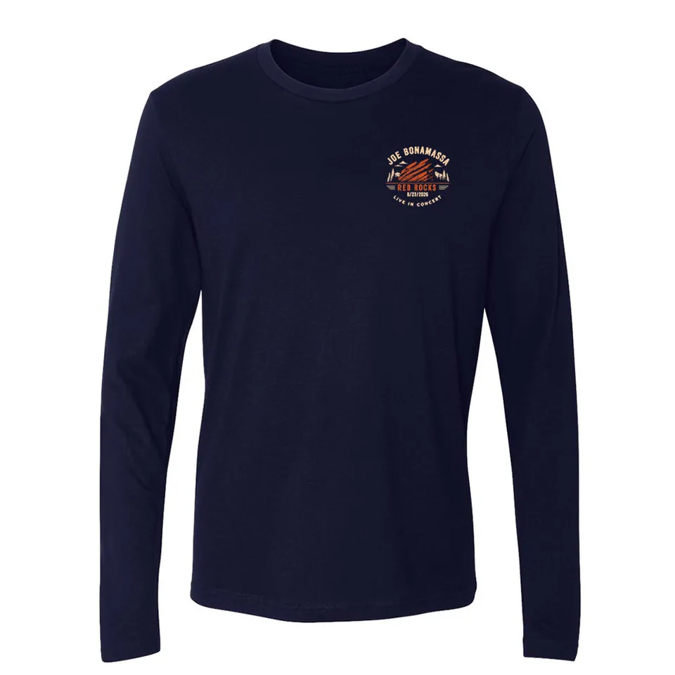 Joe Bonamassa 2026 Red Rocks langermet t-skjorte navy