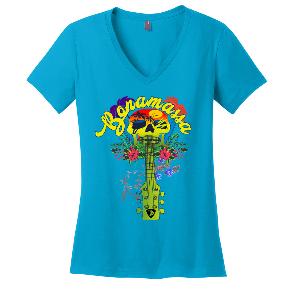 Joe Bonamassa Island Blues V-neck t-skjorte dame bomull