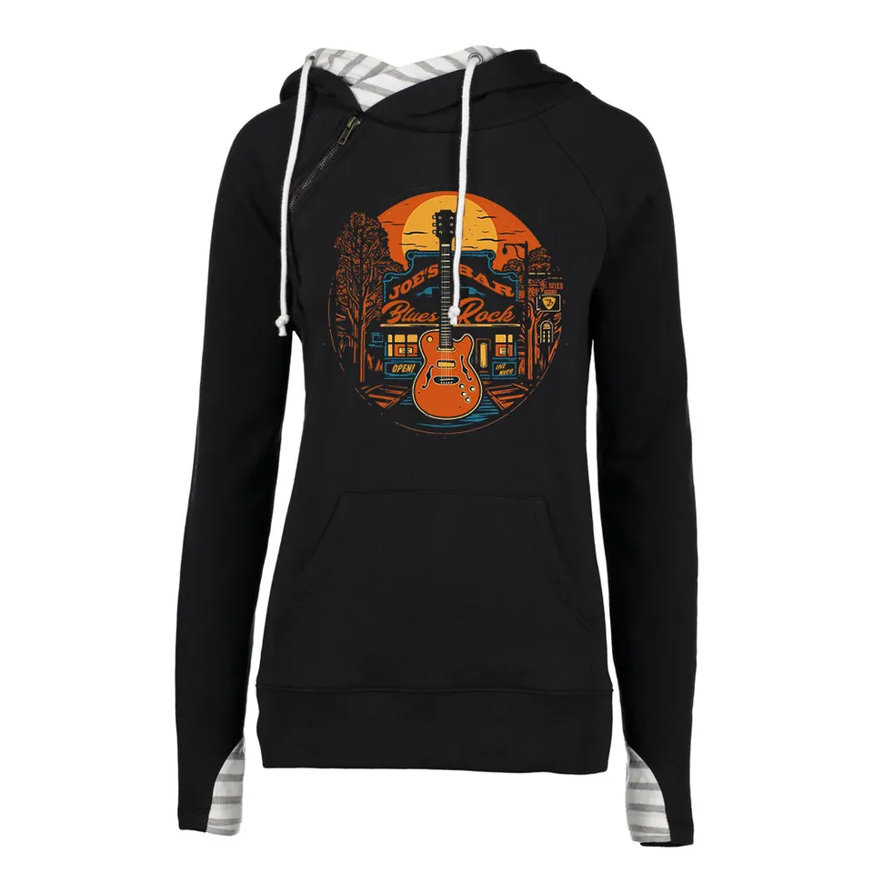 Joe Bonamassa Joe's Blues Rock Bar Stripe Double Hood hettegenser svart dame